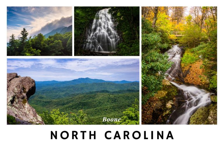 A collage of images from Boone area, North Carolina